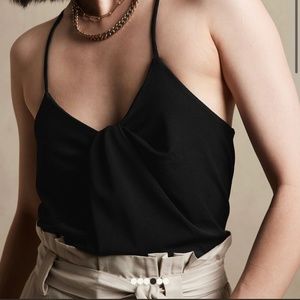 BLACK TWIST FRONT CREPE CAMI